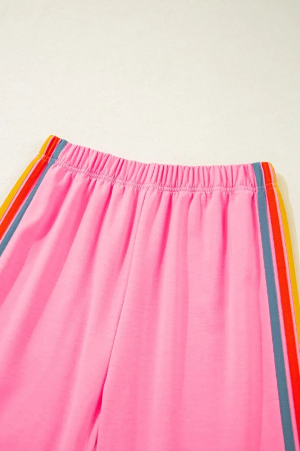 Contrast Striped Elastic Waist Active Pants 