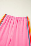 Contrast Striped Elastic Waist Active Pants 