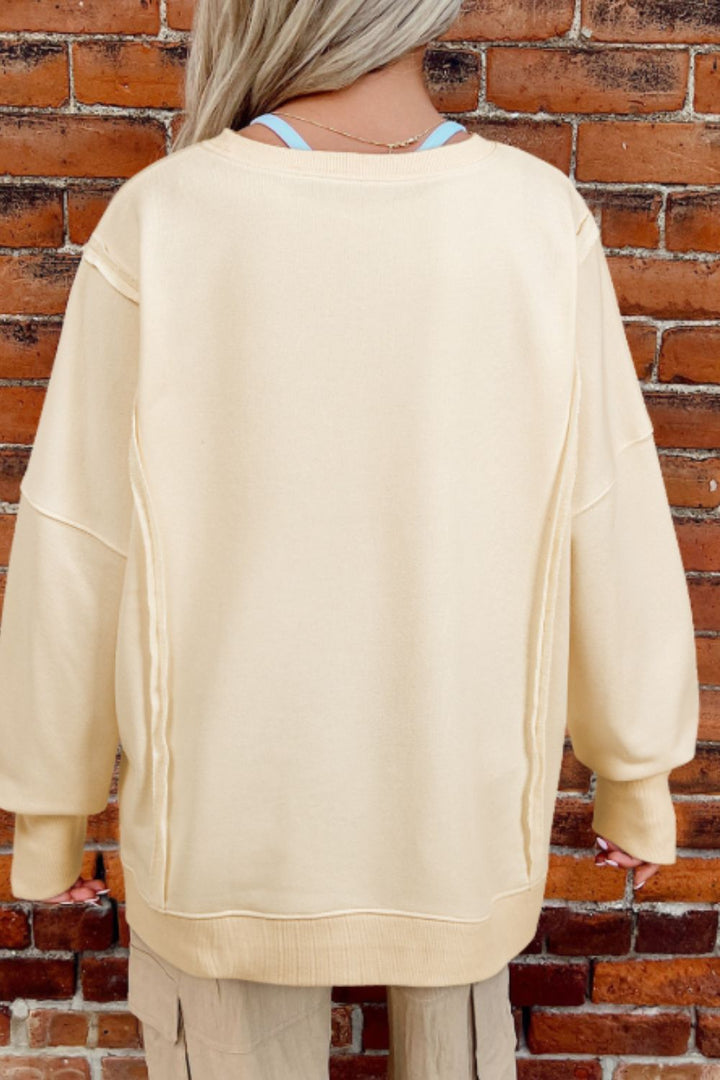 LOVE Patch Round Neck Sweater 
