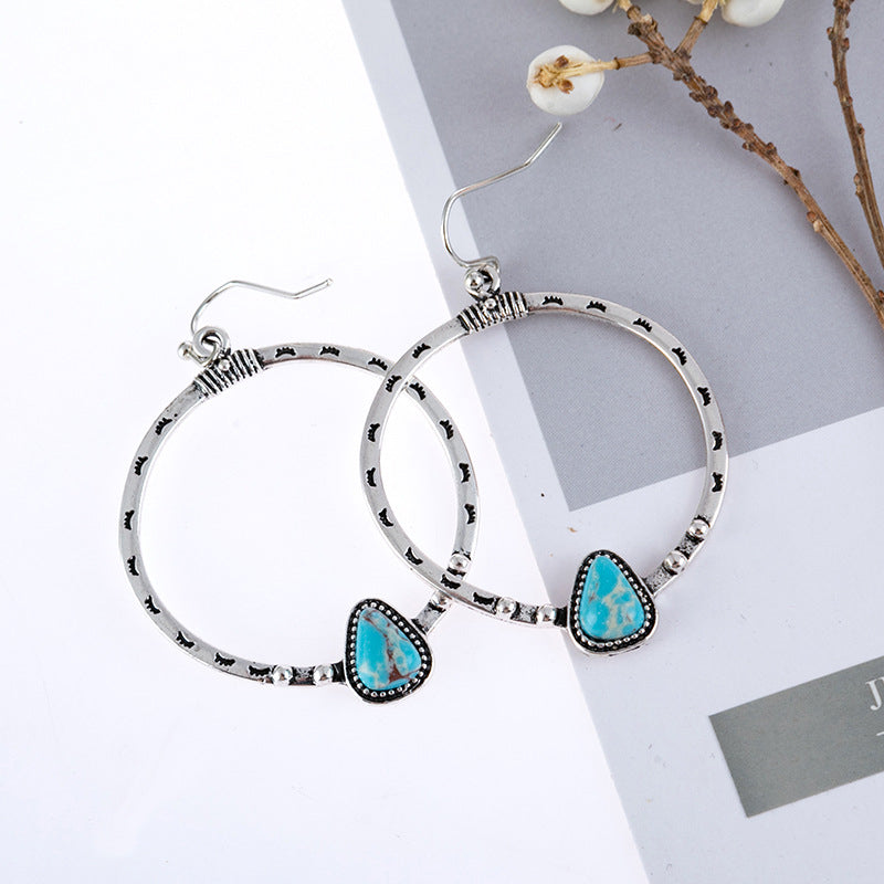 Artificial Turquoise Drop Earrings 