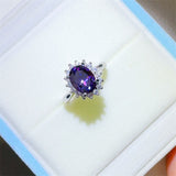 2 Carat 925 Sterling Silver Oval Moissanite Ring 