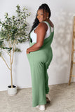 Double Take Full Size Wide Strap Overall with Pockets 