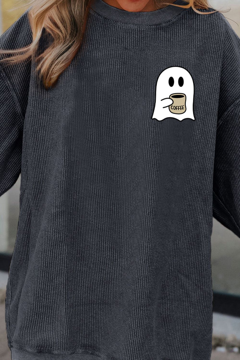 Ghost Graphic Drop Shoulder Sweatshirt 