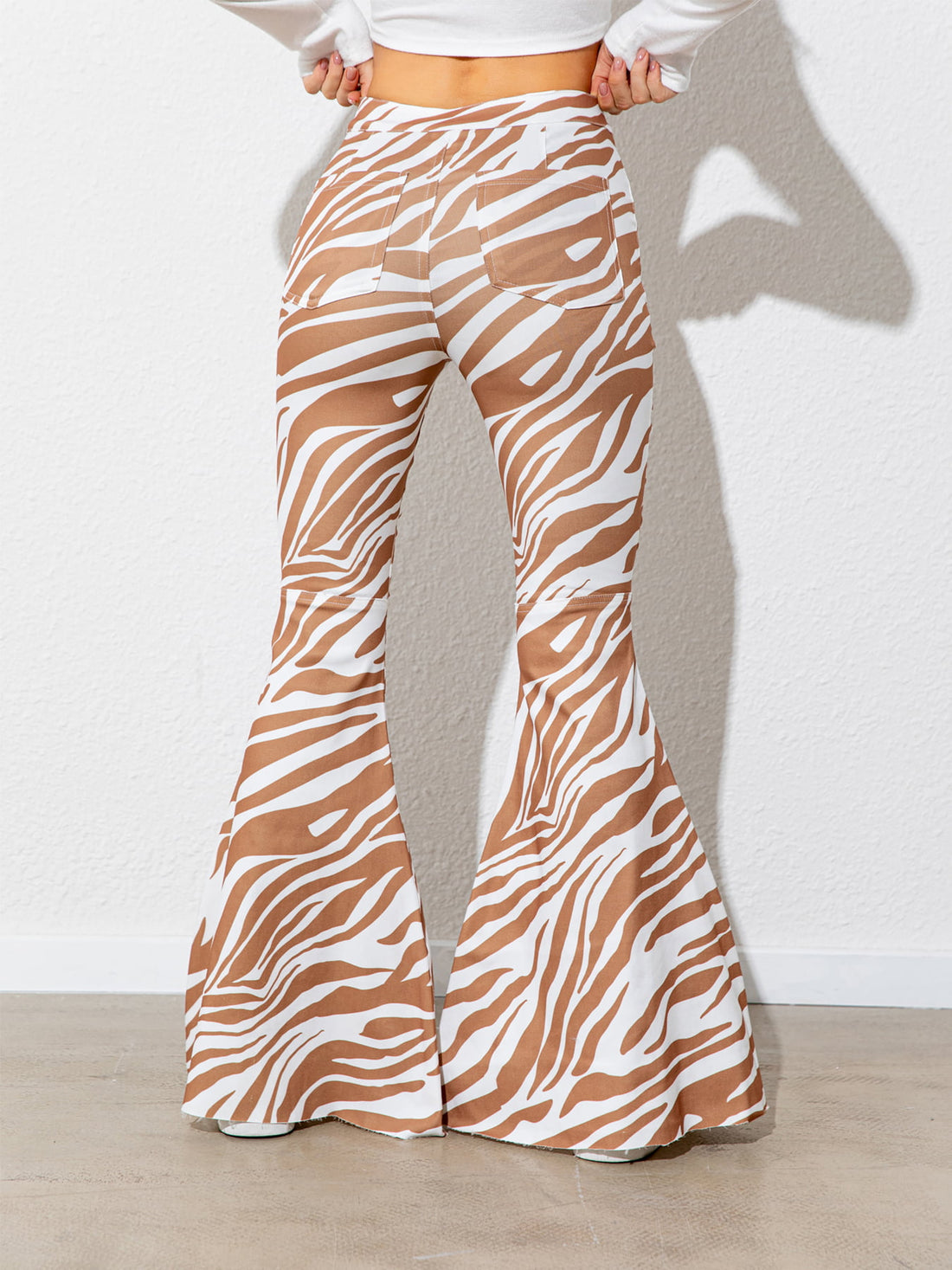 Floral High Waist Flare Leg Pants 