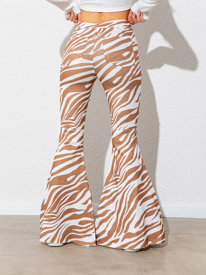 Floral High Waist Flare Leg Pants 