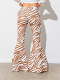 Floral High Waist Flare Leg Pants 