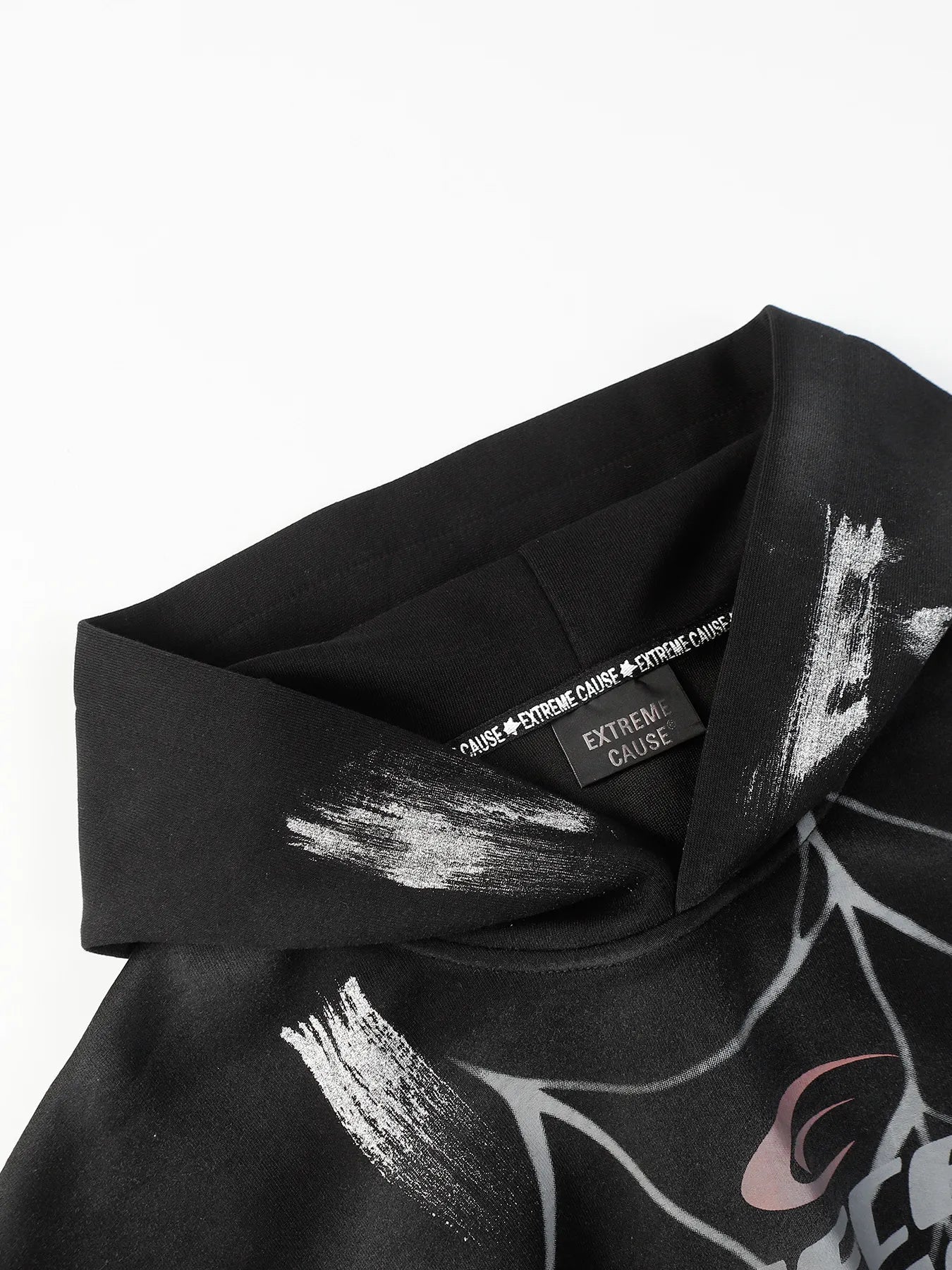 Men's Gothic Spider Web Graffiti Print Hoodie 