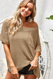 BiBi V-Neck Short Sleeve Knit Top 