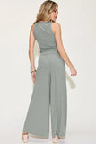 Basic Bae Full Size Ribbed Tank and Wide Leg Pants Set 