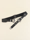 Double Buckle PU Leather Belt 