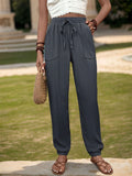 Perfee Textured High Waist Joggers 