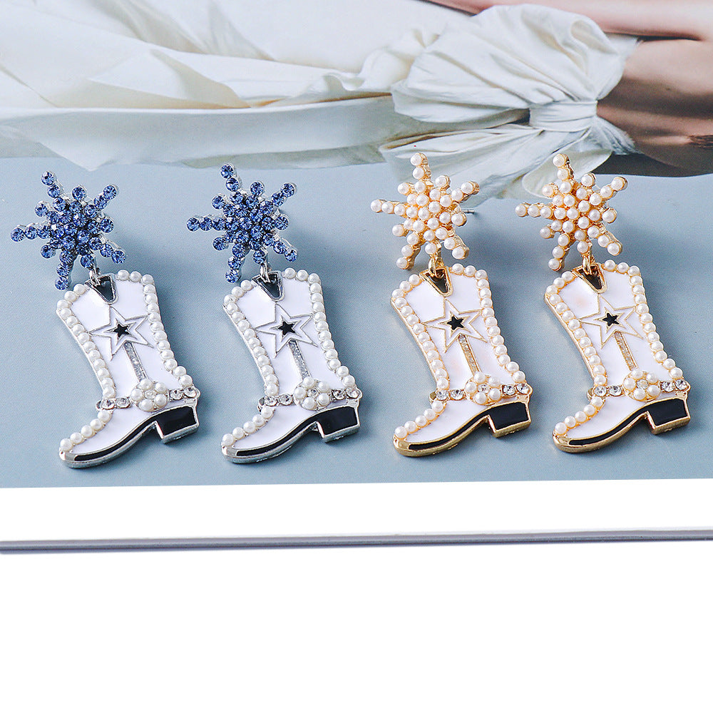 Boot Alloy Dangle Earrings 