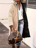 Plus Size Zip Up Sherpa Hooded Coat 