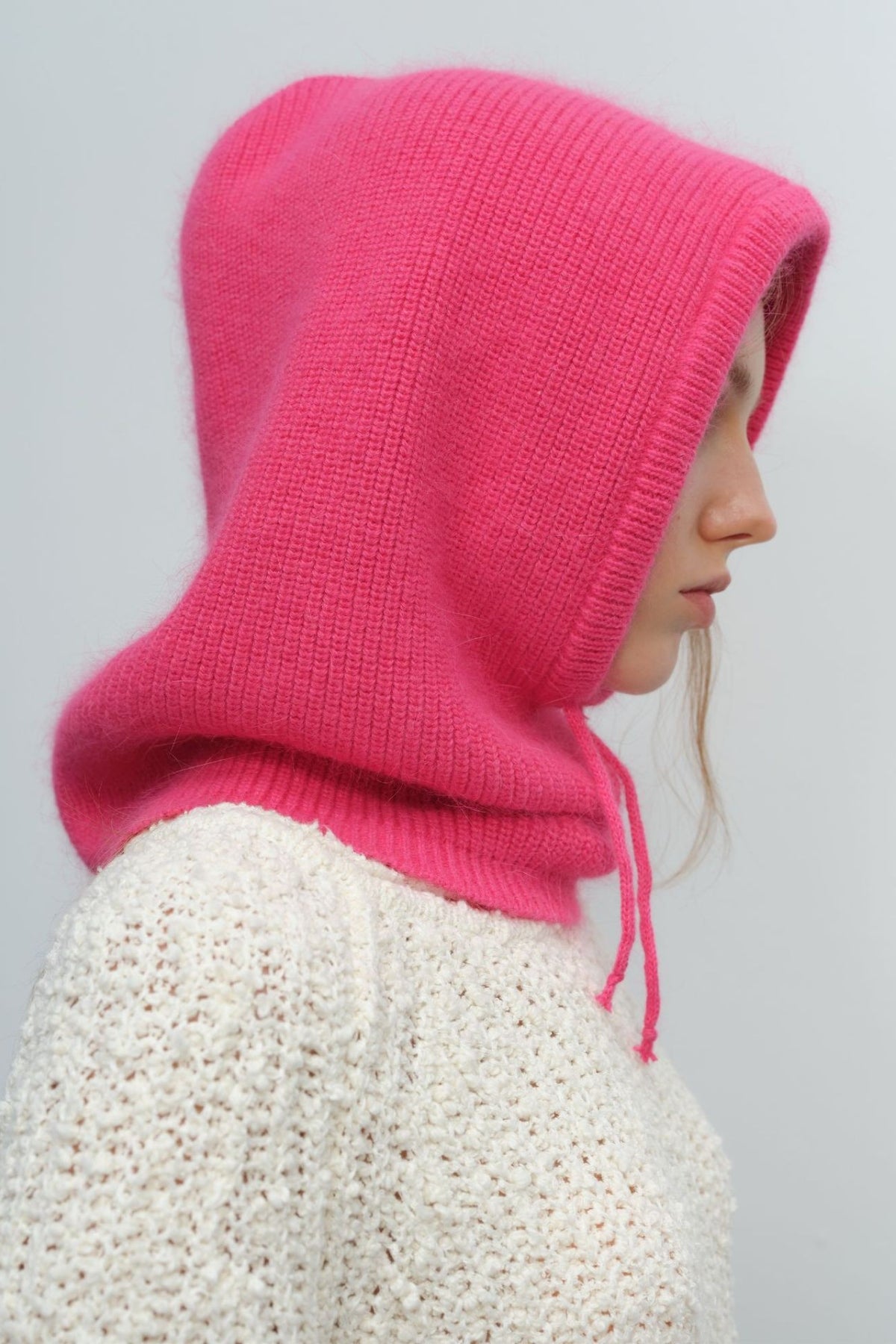Drawstring Solid Color Thermal Knit Hat 