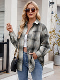 Mandy Plaid Collared Neck Long Sleeve Shirt 