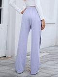 Side Striped Wide Leg Pants 