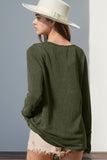 Double Take Full Size Notched Thumbhole Long Sleeve T-Shirt 