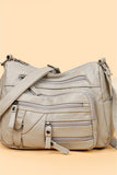 Multi-Pocket PU Leather Crossbody Bag 
