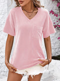 Mandy V-Neck Dropped Shoulder T-Shirt 