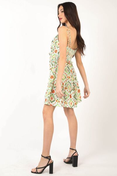 VERY J Floral Back Smocked Ruffled Mini Dress Dresses