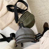 Double Zip Nylon Crossbody Bag 