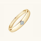925 Sterling Silver Inlaid Moissanite Ring 