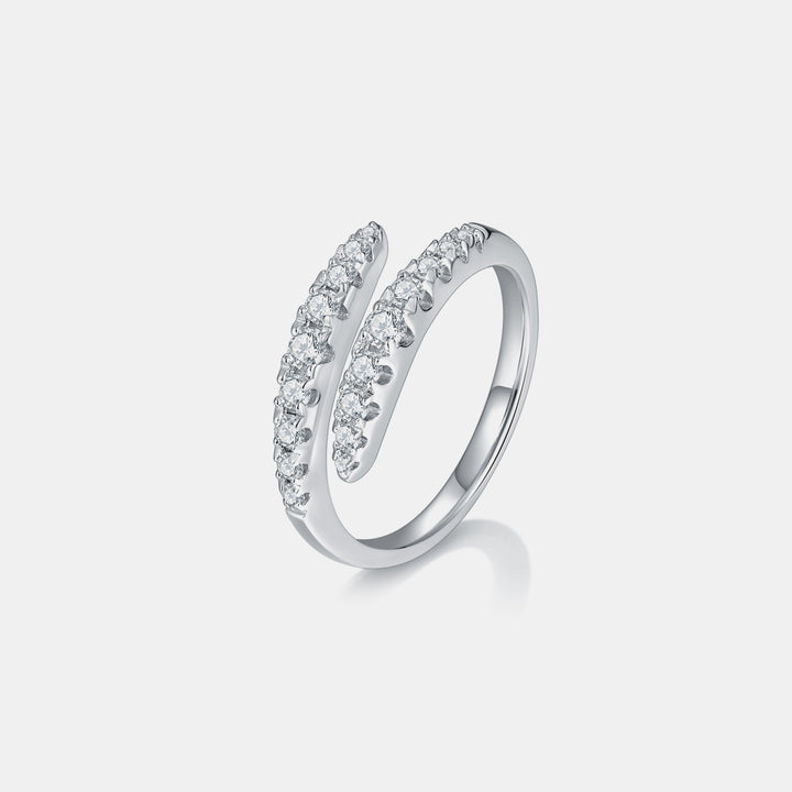 925 Sterling Silver Moissanite Bypass Ring 