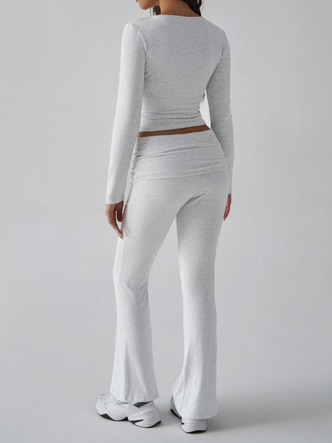 Devine Square Neck Long Sleeve Top and Pants Set 