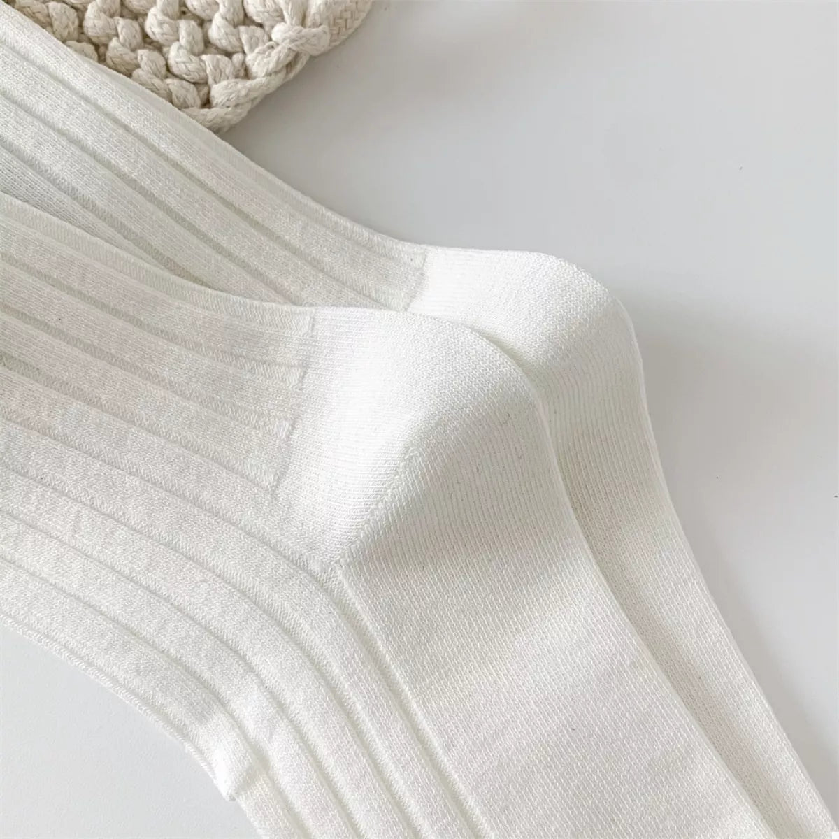 Breathable Ribbed Knit Crew Socks Lingerie & Nightwear