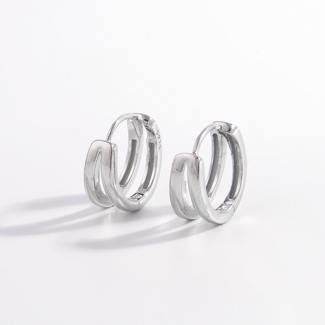 925 Sterling Silver Huggie Earrings 