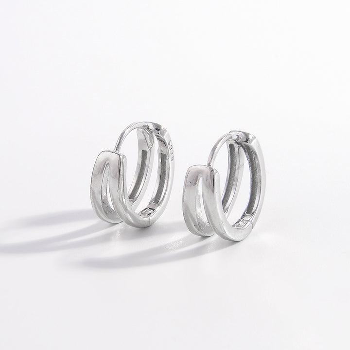 925 Sterling Silver Huggie Earrings 