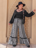 Plus Size Printed Wide Leg Pants 