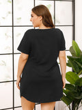 V-Neck Short Sleeve Lounge Dress 