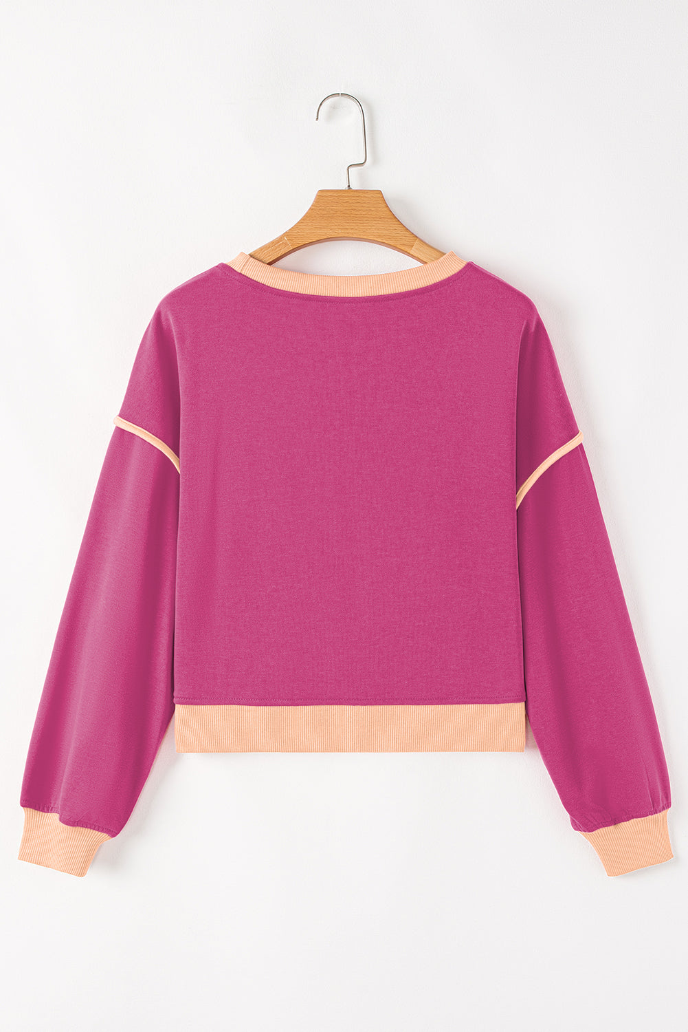 Evergreen Color Contrast Loose Pullover and Lace-up Waist Skort Set Two Piece Sets/Two Piece Dresses