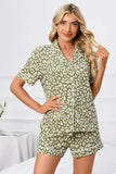 Full Size Leopard Short Sleeve Top and Shorts Lounge Set Plus Size Lingerie & Nightwear