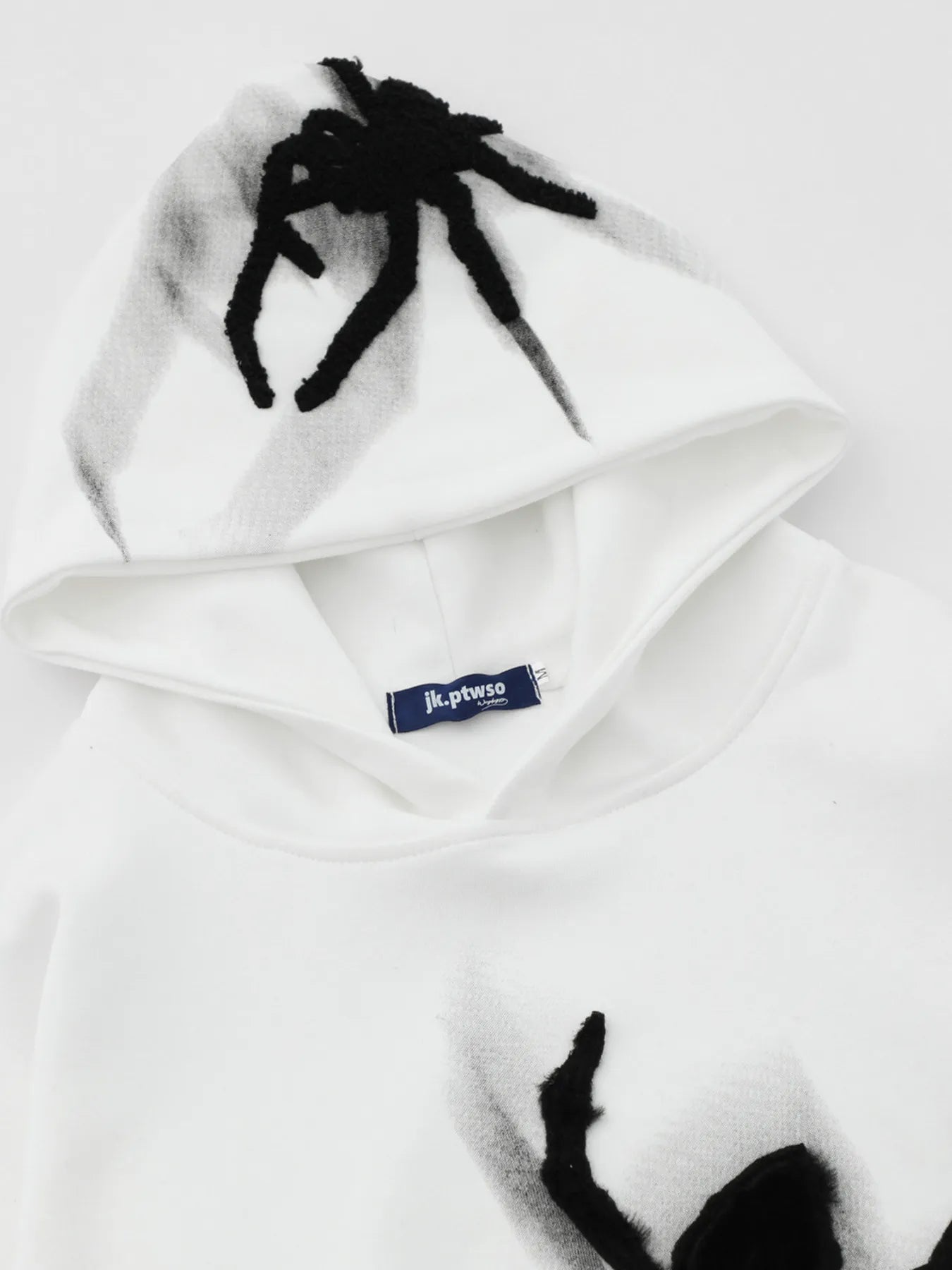 Men's Spider Graphic Oversized Hoodie with Side Button Details 