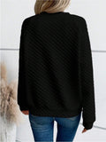 Notched Long Sleeve Sweatshirt 