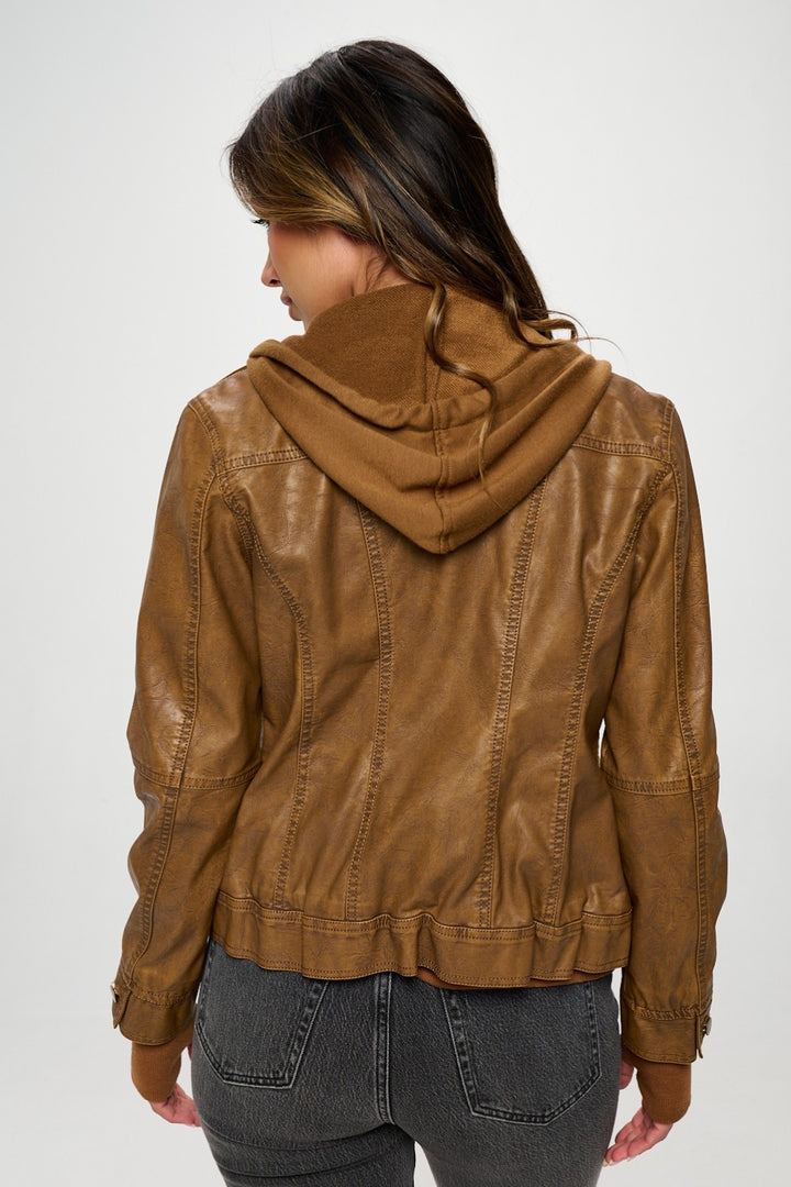 Coalition LA Double Zip Hooded Long Sleeve Jacket 