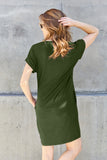 Basic Bae Full Size Round Neck Short Sleeve Dress with Pockets 