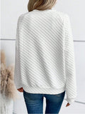 Notched Long Sleeve Sweatshirt 
