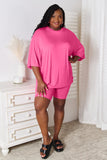 Basic Bae Full Size Soft Rayon Three-Quarter Sleeve Top and Shorts Set 