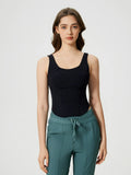 Millennia Round Neck Wide Strap Active Tank with Detachable Chest Pads 