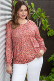Plus Size Leopard Long Sleeve T-Shirt 