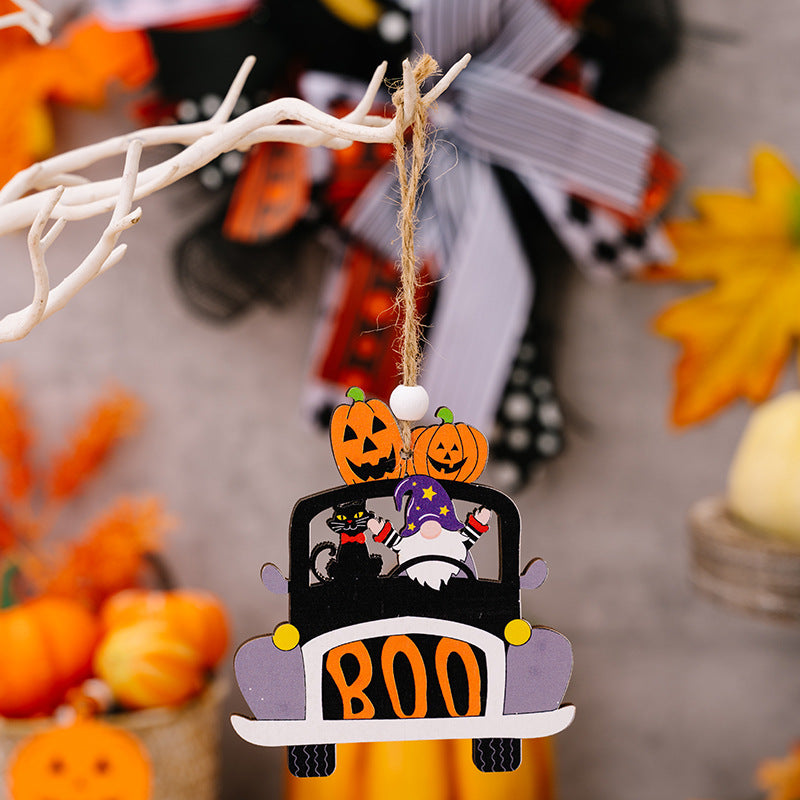 4-Piece Halloween Element Car-Shape Hanging Widgets 