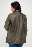 Coalition LA Single-Breasted Vegan Leather Blazer 