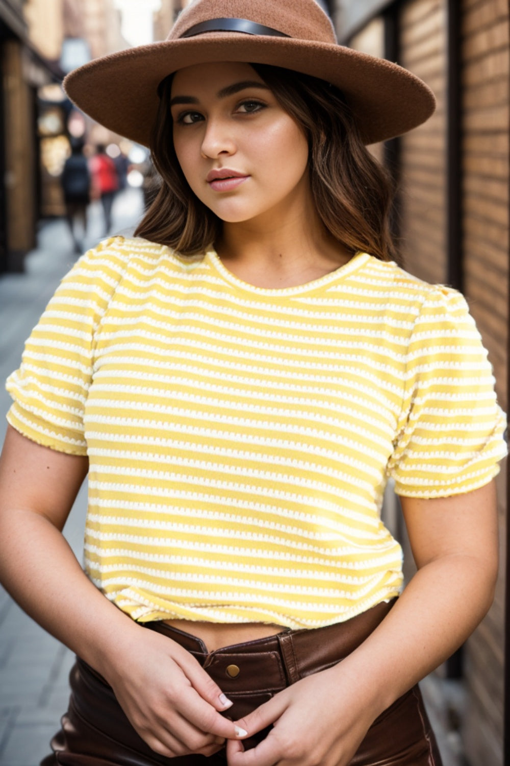 Plus Size Striped Round Neck T-Shirt 