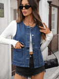 Button Up Denim Vest 