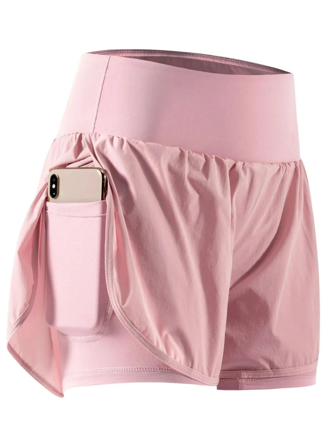 Pocketed High Waist Active Shorts 