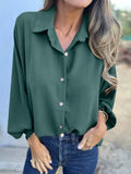 Full Size Collared Neck Long Sleeve Shirt 