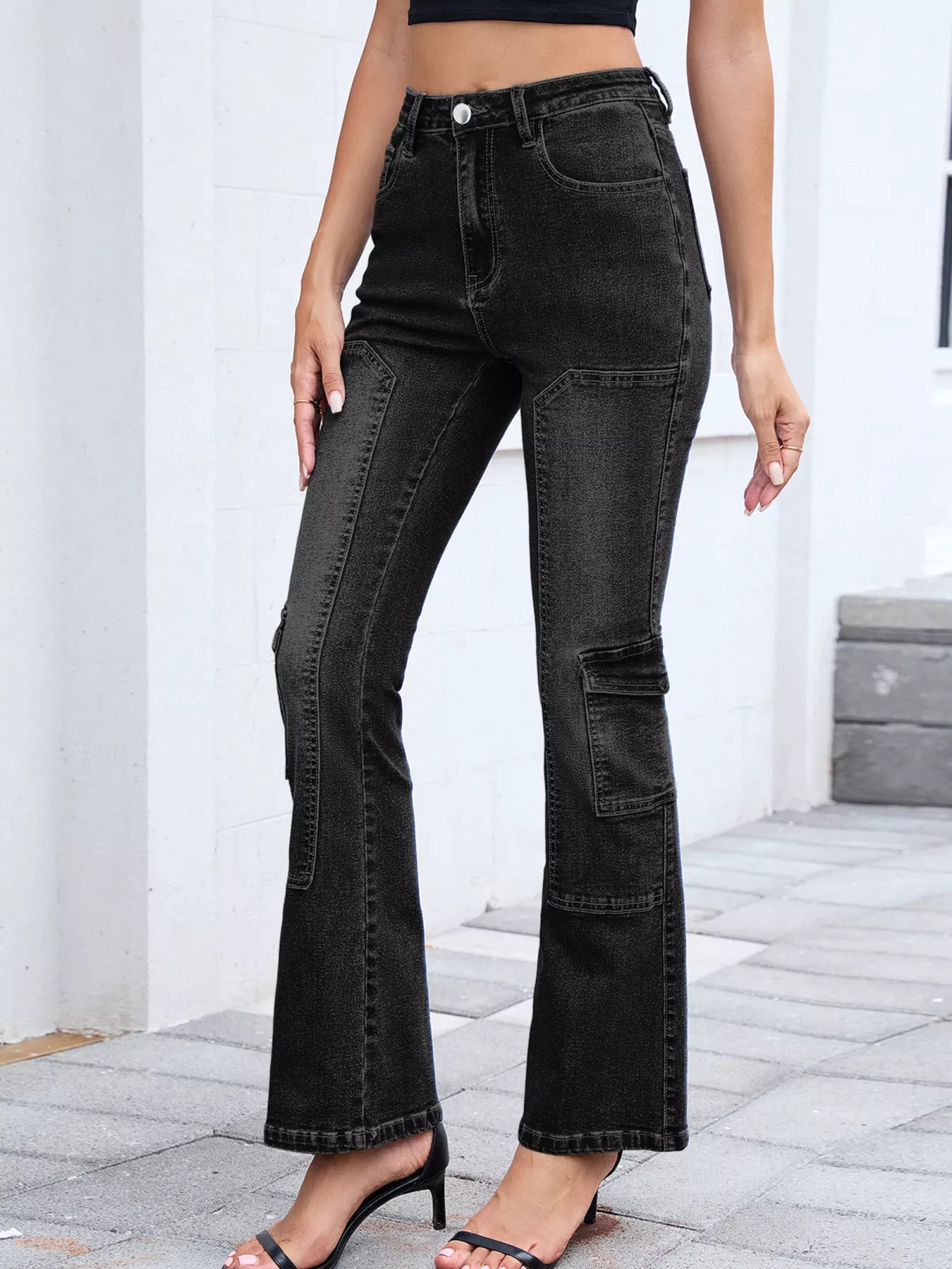 High-Waisted Bootcut Jeans 